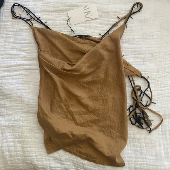 Zara Tops - Zara Beaded Asymmetrical Top
